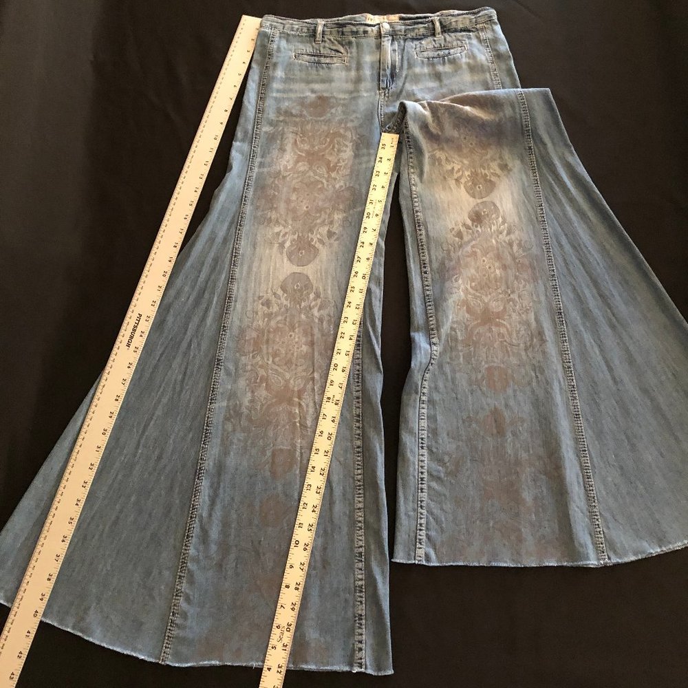 Super Rare Free People Printed Extreme Vintage Flare Size 29 - Picture 9 of 15